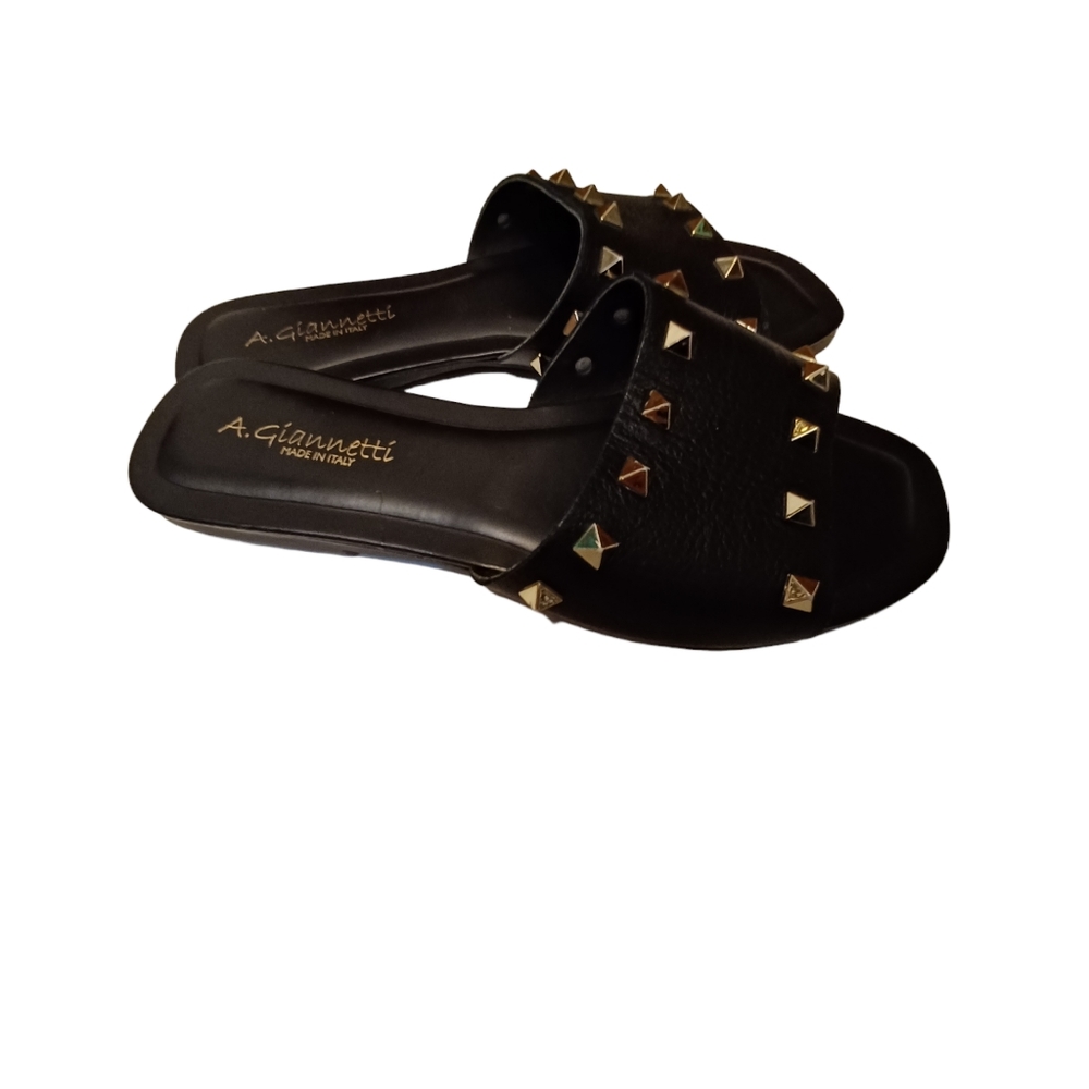 A.giannetti gold spike slip on sandals size 8 made in itialy